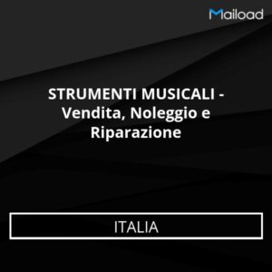 Database Email STRUMENTI MUSICALI – Vendita, Noleggio e Riparazione (Italia)