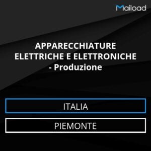 Database Email APPARECCHIATURE ELETTRICHE E ELETTRONICHE – Produzione (Piemonte – Italia)