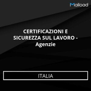 Database Email CERTIFICAZIONI E SICUREZZA SUL LAVORO – Agenzie (Italia)