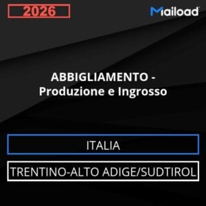 Base de datos de correo electrónico ROPA – Producción Y Venta al Por Mayor ( Trentino-Alto Adige/Sudtirol - Italia)