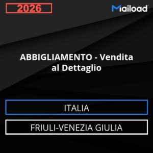 Base de datos de correo electrónico ROPA – Venta al Detalle ( Friuli-Venezia Giulia - Italia)