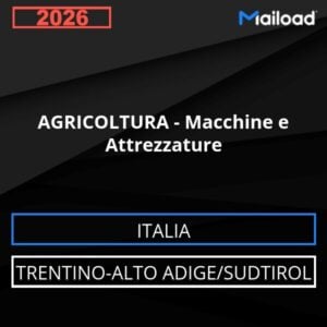 Base de datos de correo electrónico AGRICULTURA – Máquinas Y Equipos ( Trentino-Alto Adige/Sudtirol - Italia)
