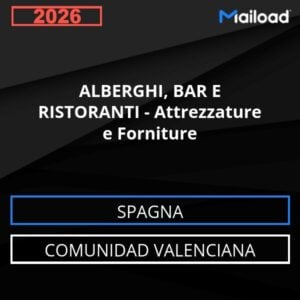 Database Email ALBERGHI, BAR E RISTORANTI – Attrezzature e Forniture (Comunidad Valenciana – Spagna)