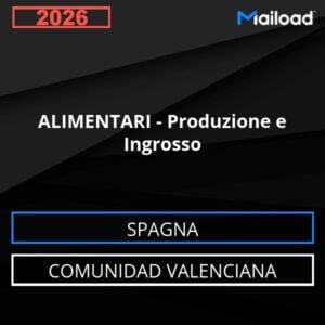 Base de datos de correo electrónico ALIMENTOS – Producción Y Venta al Por Mayor (Comunidad Valenciana – España)