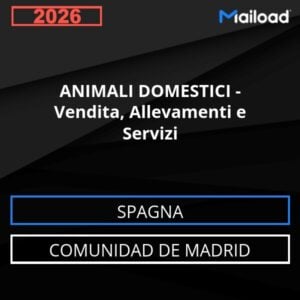 Database Email ANIMALI DOMESTICI – Vendita, Allevamenti e Servizi (Comunidad de Madrid – Spagna)