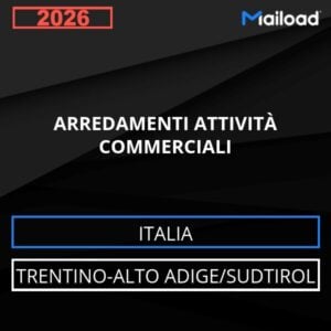 Base de datos de correo electrónico MOBILIARIO ACTIVIDADES COMERCIALES ( Trentino-Alto Adige/Sudtirol - Italia)
