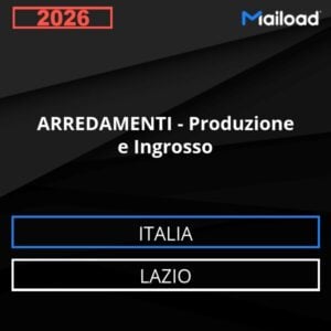 Base de datos de correo electrónico MOBILIARIO – Producción Y Venta al Por Mayor ( Lazio - Italia)