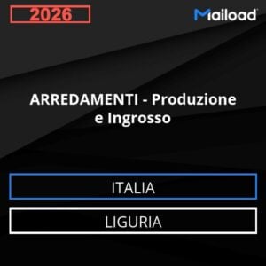 Base de datos de correo electrónico MOBILIARIO – Producción Y Venta al Por Mayor ( Liguria - Italia)