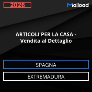 Base de datos de correo electrónico ARTÍCULOS PARA EL HOGAR – Venta al Detalle (Extremadura – España)
