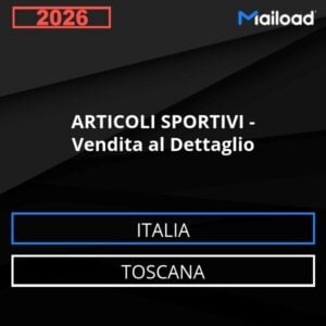 Base de datos de correo electrónico ARTÍCULOS DEPORTIVOS – Venta al Detalle ( Toscana - Italia)