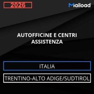 Base de datos de correo electrónico TALLERES DE AUTOMÓVILES Y Centros Asistencia ( Trentino-Alto Adige/Sudtirol - Italia)