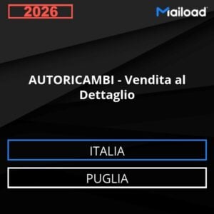 Base de datos de correo electrónico REPUESTOS DE AUTOMÓVIL – Venta al Detalle ( Puglia - Italia)