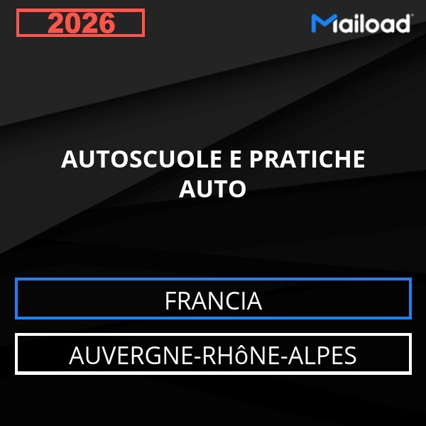 Email Database AUTOSCUOLE E PRATICHE AUTO Auvergne-Rhône-Alpes