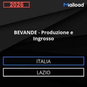 Base de datos de correo electrónico BEBIDAS – Producción Y Venta al Por Mayor ( Lazio - Italia)