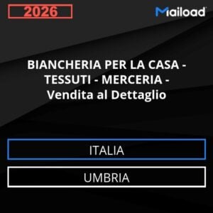 Base de datos de correo electrónico ROPA DE HOGAR – TELAS – MERCERÍA – Venta al Detalle ( Umbria - Italia)