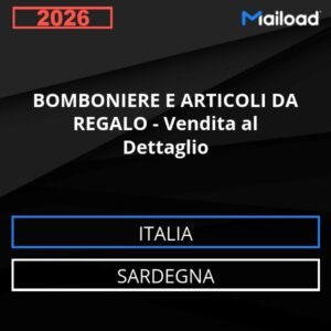 Base de datos de correo electrónico DETALLES DE BODA Y ARTÍCULOS DE REGALO – Venta al Detalle ( Sardegna - Italia)