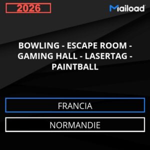 Database Email BOWLING – ESCAPE ROOM – GAMING HALL – LASERTAG – PAINTBALL (Normandie – Francia)