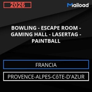 Database Email BOWLING – ESCAPE ROOM – GAMING HALL – LASERTAG – PAINTBALL (Provence-Alpes-Côte-d’Azur – Francia)