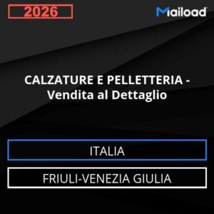Base de datos de correo electrónico CALZADO Y MARROQUINERÍA – Venta al Detalle ( Friuli-Venezia Giulia - Italia)