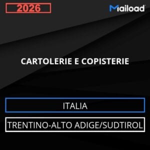 Base de datos de correo electrónico PAPELERÍAS Y COPISTERÍAS ( Trentino-Alto Adige/Sudtirol - Italia)