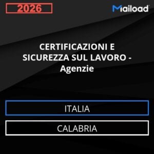 Database Email CERTIFICAZIONI E SICUREZZA SUL LAVORO – Agenzie (Calabria – Italia)