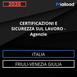 Base de datos de correo electrónico CERTIFICACIONES Y SEGURIDAD LABORAL – Agencias ( Friuli-Venezia Giulia - Italia)