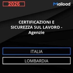 Base de datos de correo electrónico CERTIFICACIONES Y SEGURIDAD LABORAL – Agencias ( Lombardia - Italia)