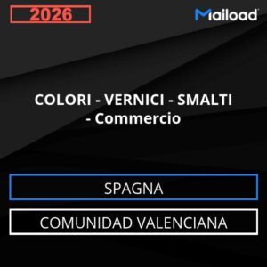 Database Email COLORI – VERNICI – SMALTI – Commercio (Comunidad Valenciana – Spagna)