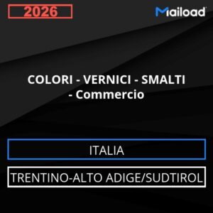 Database Email COLORI – VERNICI – SMALTI – Commercio (Trentino-Alto Adige/Sudtirol – Italia)