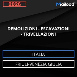 Database Email DEMOLIZIONI – ESCAVAZIONI – TRIVELLAZIONI (Friuli-Venezia Giulia – Italia)