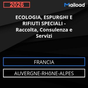 Database Email ECOLOGIA, ESPURGHI E RIFIUTI SPECIALI – Raccolta, Consulenza e Servizi (Auvergne-Rhône-Alpes – Francia)