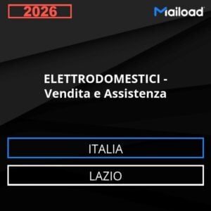Base de datos de correo electrónico ELECTRODOMÉSTICOS – Venta y Asistencia ( Lazio - Italia)