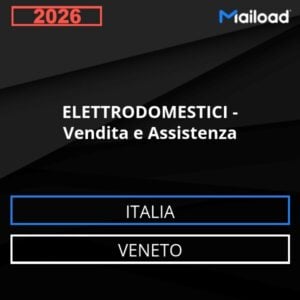 Base de datos de correo electrónico ELECTRODOMÉSTICOS – Venta y Asistencia ( Veneto - Italia)