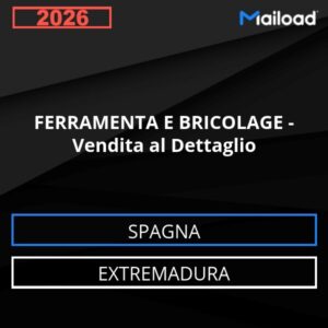 Database Email FERRAMENTA E BRICOLAGE – Vendita al Dettaglio (Extremadura – Spagna)