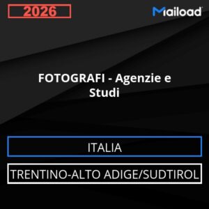 Base de datos de correo electrónico FOTÓGRAFOS – Agencias y Consultas ( Trentino-Alto Adige/Sudtirol - Italia)