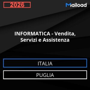 Base de datos de correo electrónico INFORMÁTICA - Venta, Servicios Y Asistencia ( Puglia - Italia)