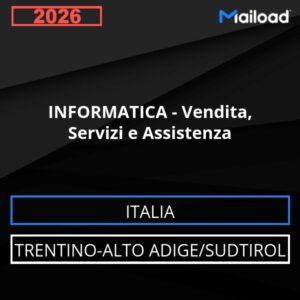 Base de datos de correo electrónico INFORMÁTICA - Venta, Servicios Y Asistencia ( Trentino-Alto Adige/Sudtirol - Italia)