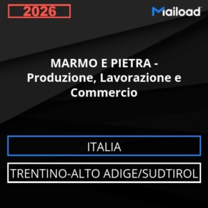 Base de datos de correo electrónico MÁRMOL Y PIEDRA – Producción , Elaboración Y Comercio ( Trentino-Alto Adige/Sudtirol - Italia)