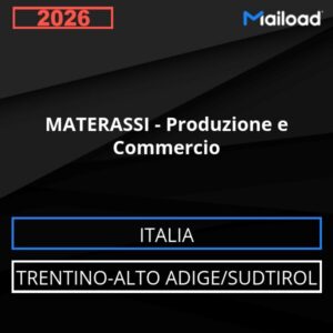 Base de datos de correo electrónico COLCHONES – Producción Y Comercio ( Trentino-Alto Adige/Sudtirol - Italia)
