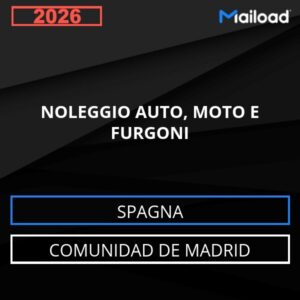Database Email NOLEGGIO AUTO, MOTO E FURGONI (Comunidad de Madrid – Spagna)