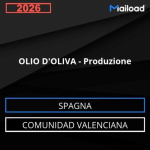 Base de datos de correo electrónico ACEITE DE OLIVA – Producción Comunidad Valenciana – España)