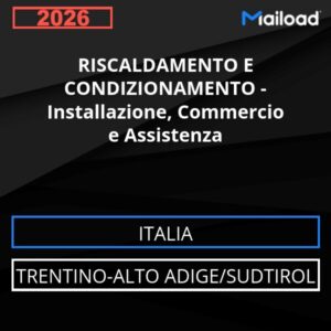 Database Email RISCALDAMENTO E CONDIZIONAMENTO – Installazione, Commercio e Assistenza (Trentino-Alto Adige/Sudtirol – Italia)