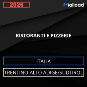 Database Email RISTORANTI E PIZZERIE (Trentino-Alto Adige/Sudtirol – Italia)