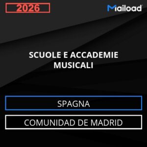 Database Email SCUOLE E ACCADEMIE MUSICALI (Comunidad de Madrid – Spagna)