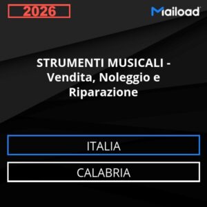 Database Email STRUMENTI MUSICALI – Vendita, Noleggio e Riparazione (Calabria – Italia)