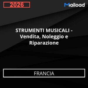 Database Email STRUMENTI MUSICALI – Vendita, Noleggio e Riparazione (Francia)