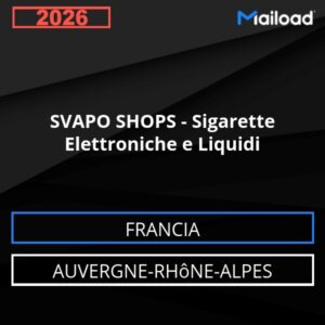 Database Email SVAPO SHOPS – Sigarette Elettroniche e Liquidi (Auvergne-Rhône-Alpes – Francia)