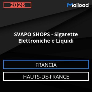Database Email SVAPO SHOPS – Sigarette Elettroniche e Liquidi (Hauts-de-France – Francia)