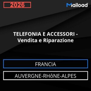 Base de datos de correo electrónico TELEFONÍA Y ACCESORIOS – Venta y reparación (Auvernia-Ródano-Alpes – Francia)