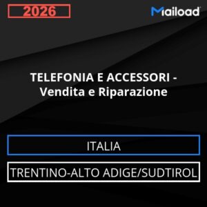 Base de datos de correo electrónico TELEFONÍA Y ACCESORIOS – Venta y reparación (Trentino-Alto Adige/Tirol del Sur – Italia)